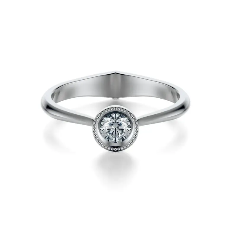 Pierścionek z białego złota z diamentem